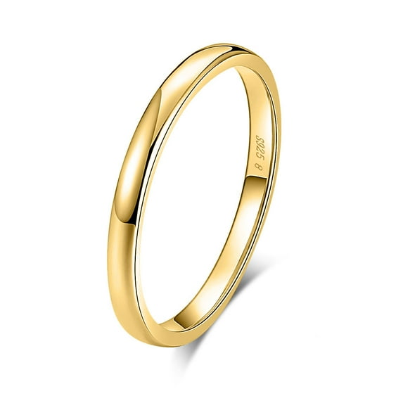 Wedding Band Ring for Men or Women Plain 2mm Sterling Silver Ginger Lyne Collection