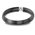 thumbnail image 1 of Wedding Band Ring for Women or Men Black Stainless Steel Crystal Ginger Lyne Collection, 1 of 6