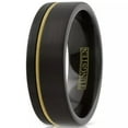 thumbnail image 1 of Wedding Band Rings Tungsten Carbide Black Brushed Offset Guitar String Ring for Men, 1 of 8