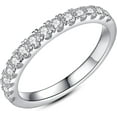 thumbnail image 1 of CUKIXA Moissanite Wedding Band Wedding Rings for Women 925 Sterling Silver Rings with 18K White Gold Plated Eternity Stackable Engagement Ring Anniversary Band Size 3.5-12, 1 of 6