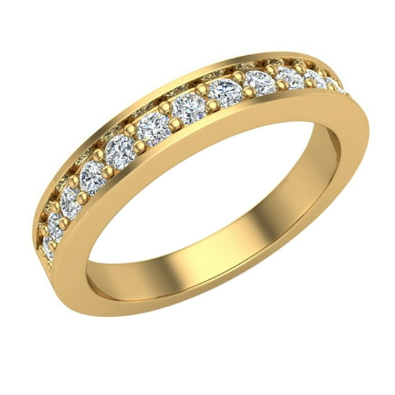 Wedding Band for Women Pavé set Diamonds 3.25 mm Wide Matches Diamond Engagement Ring 14K Gold (H,SI1)