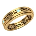 thumbnail image 1 of Wedding Bands for Men 7 MM Princess Cut Aquamarine 14K Gold 0.60 CTW, 1 of 5