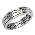 thumbnail image 1 of Wedding Bands for Men 7 MM Princess Cut Peridot 14K White Gold 0.60 CTW, 1 of 5