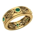 thumbnail image 1 of Wedding Bands for Men 8 MM Emerald 14K Gold 0.75 CTW, 1 of 5
