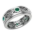 thumbnail image 1 of Wedding Bands for Men 8 MM Emerald 14K White Gold 0.75 CTW, 1 of 5