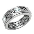 thumbnail image 1 of Wedding Bands for Men 9 MM Princess Cut Blue Topaz 14K White Gold 1.70 CTW, 1 of 5