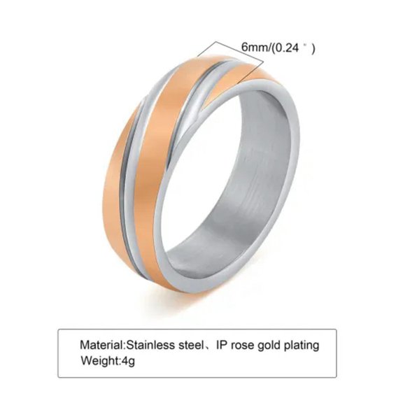 Wedding Bands for Women Men Stainless Steel Black Rose Gold Color Ring Size 5-13