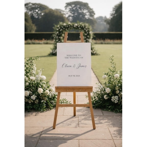 Wedding Banner Stand, Tristic Pine Wood Easel, Holder for Sketching And Painting, Card Display Stand. Size:-4 Feet