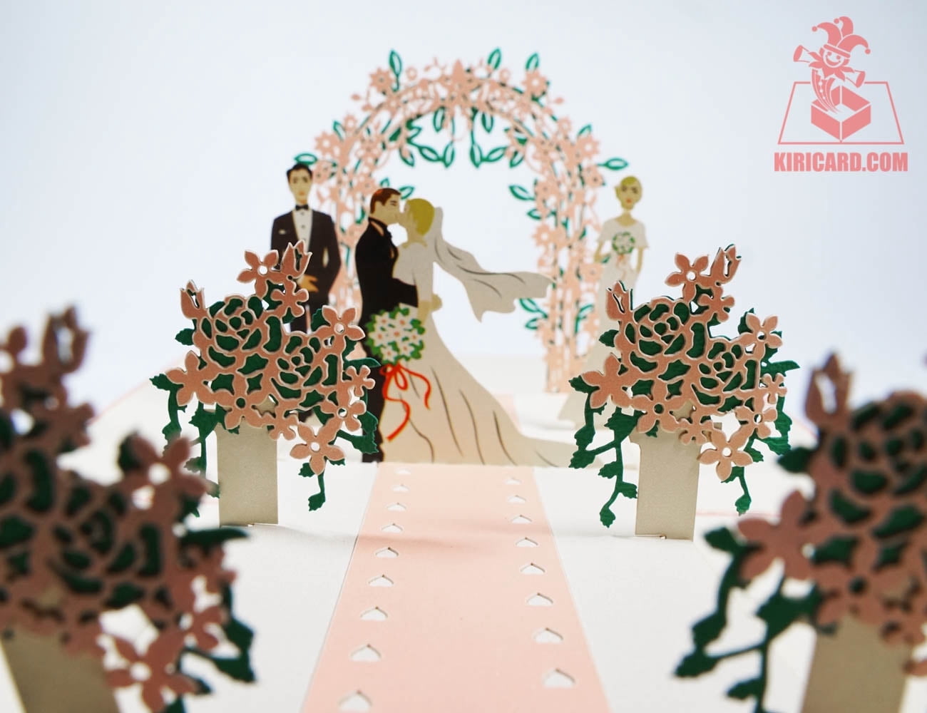 Wedding on the Beach Pop Up Card – 3D Bride & Groom Ceremony Scene ...