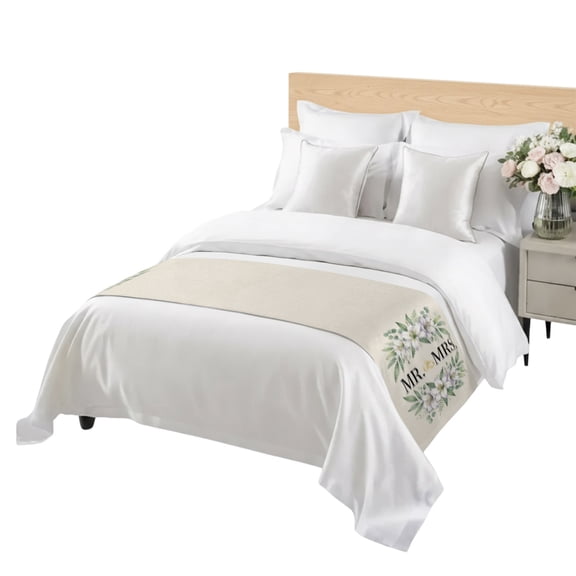 Wedding Bed Runner for Twin Size Bed, Mr Soft Bedding Scarf Bedding Protector Slipcover Sofa Throw for Bedroom Hotel Guesthouse