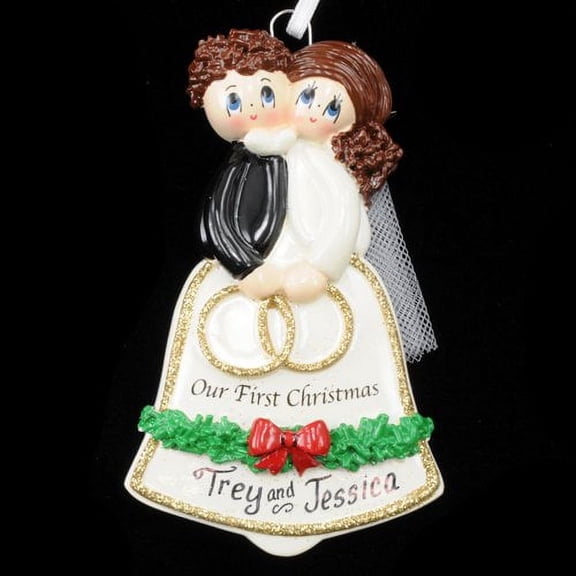 Wedding Bell Couple Personalized Christmas Ornament , Wedding Christmas Ornament, Christmas Decoration for Tree, Christmas Tree Ornament