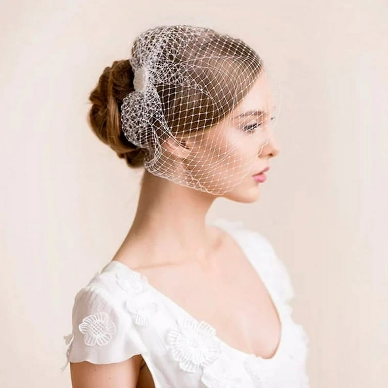 Wedding Birdcage Short Face Veil White Bridal Veil veil for Bride