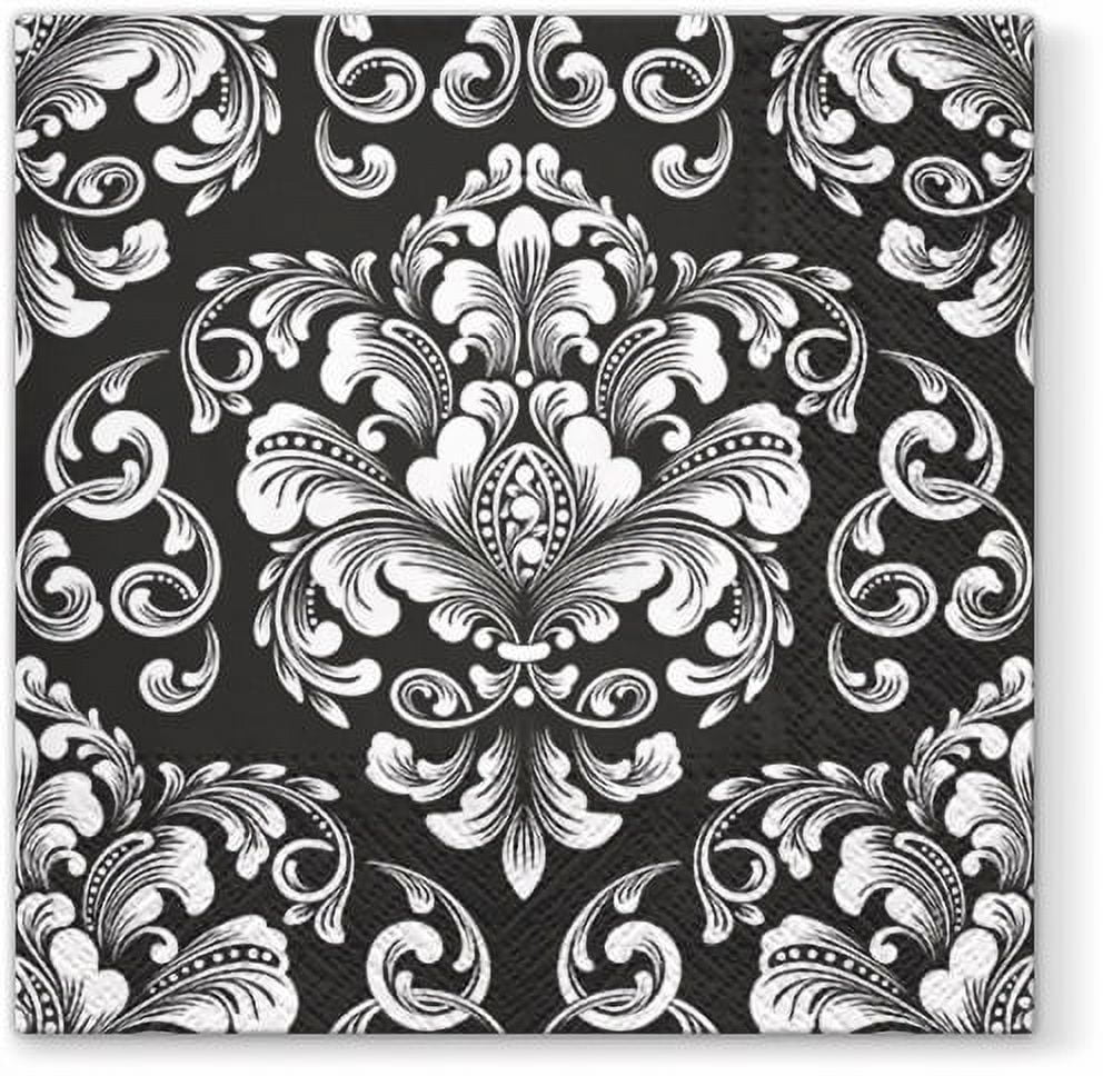 Wedding Black & White Pattern - Decorative Patterned Lunch Paper Napkins 100pcs - Perfect for Decoupage, Party, Birthday, Special Occasions, Weddings
