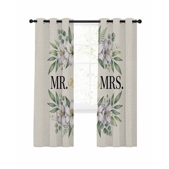Wedding Blackout Curtains for Bedroom Living Room, Mr 39 In Long Thermal Insulated Room Darkening Drapes Grommet Window Treatments, 27.5 x 39 In