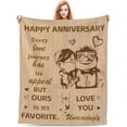thumbnail image 1 of Wedding Blanket for Wife Husband, Romantic Anniversary Marriage Gifts for Her Him Women Men Couple, Happy Anniversary Blanket for Girlfriend Boyfriend Gifts Blanket 60"X 50", 1 of 5