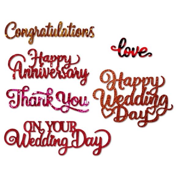 Wedding Blessing Metal Cutting Dies Wedding Day Words Metal Die Cuts Anniversary Embossing Dies Cut Stencils Decorative Embossing Paper Dies