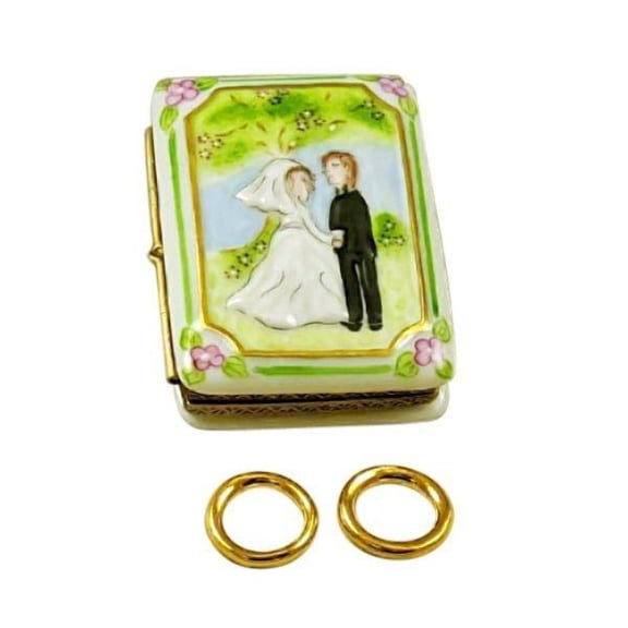 Wedding Book for Lovebirds Limoges Box Porcelain Figurine