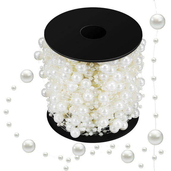 Wedding Bouquet Bead Chain Christmas Garland White Beads for Tree Fake Artificial Pearls