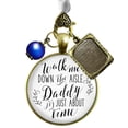 thumbnail image 1 of Wedding Bouquet Charm Walk Me Down Aisle Daddy Rustic Memory White Blue Photo Frame, 1 of 9