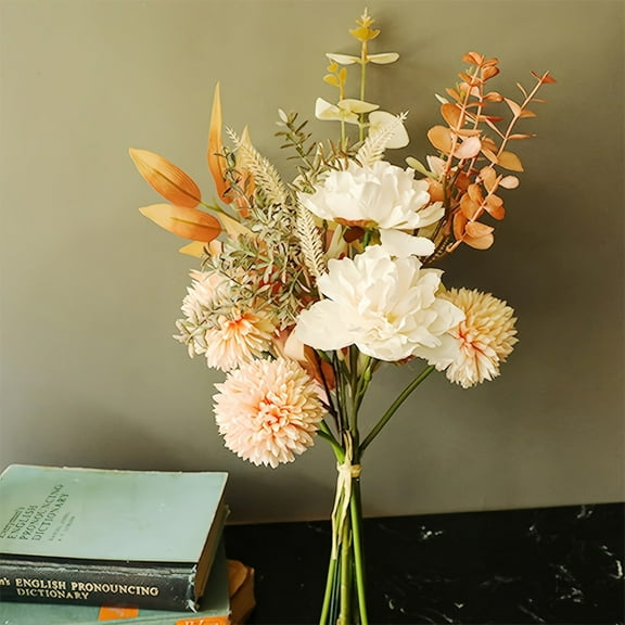 Wedding Bouquet Fake Flowers, Bridal Handheld Floral Arrangement, Realistic Silk Peony Roses, Outdoor Ceremony Decor, Reusable Bridesmaid Bouquet, Gift for Bride