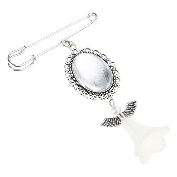 Wedding Bouquet Photo Charm Pin Brooch Making Kit Lacy Frame Wedding Charm Oval Glass Cabochons Picture Frame Pin