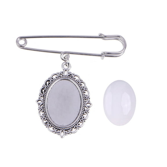 Wedding Bouquet Photo Charm Pin Making Lace Frame Wedding Charm Oval Glass Photo Frame Brooch Pendant