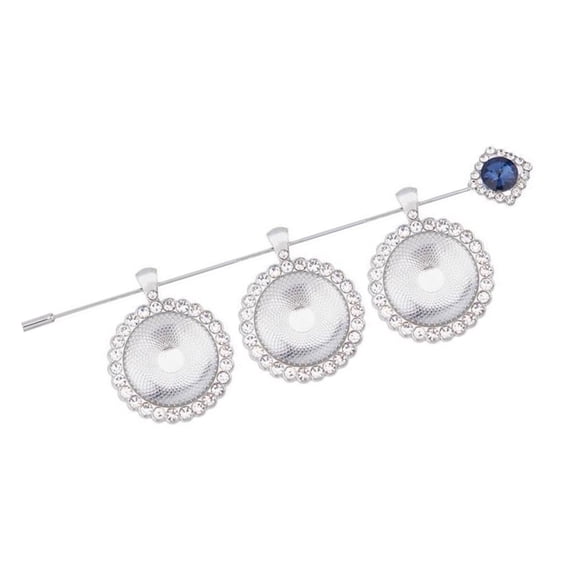 Wedding Bouquet Photo Holder Brooch - Circular Glass Design with Secure Clasp & Rhinestone Embellished Alloy