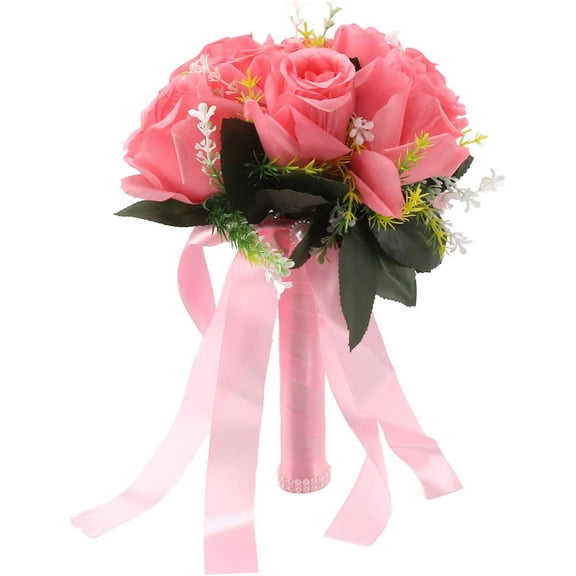 Wedding Bouquet for Bride, Holder Flowers Bouquet for Bride, Bridal Bouquet, Artificial Flowers for Wedding Decorations Favors Supplies
