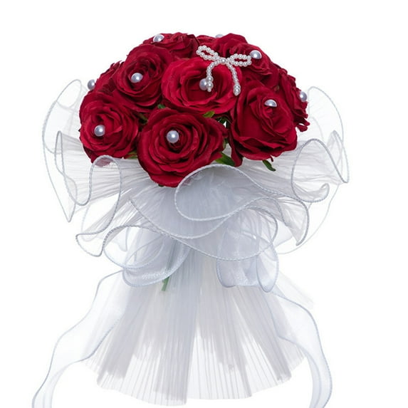 Wedding Bouquets Wedding Bride Bouquet Holding Flowers Artificial Wedding Flowers for Wedding Bride Bridesmaid Valentines Day Decor