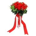 thumbnail image 1 of Wedding Bouquets for Bride Bridal Hand Toss Flowers for Wedding Fake Roses Artificial Bridesmaid Bouquets Party Anniversary Decor Red, 1 of 9