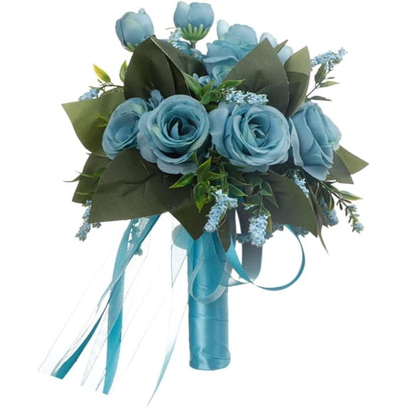 Wedding Bouquets for Bride Bridesmaid Bouquet Champagne Artificial Roses Flowers for Wedding Valentine's Day Church Home Decoration