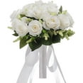 thumbnail image 1 of Wedding Bouquets for Bride Bridesmaid Bouquet Champagne Artificial Roses Flowers for Wedding Valentine's Day Church Home Decoration, 1 of 7