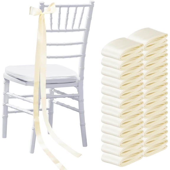 Wedding Bows Aisle Decorations Satin Bows for Chairs Decorative Ribbons Sashes for Pew Back Elegant Ceremony Ribbons for Wedding Background Aisle Decor