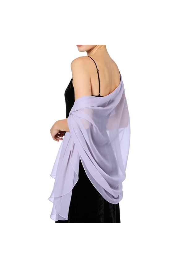 Wedding Bridal Chiffon Shawl Wraps Elegant Soft Scarf for Women Formal Evening Dresses