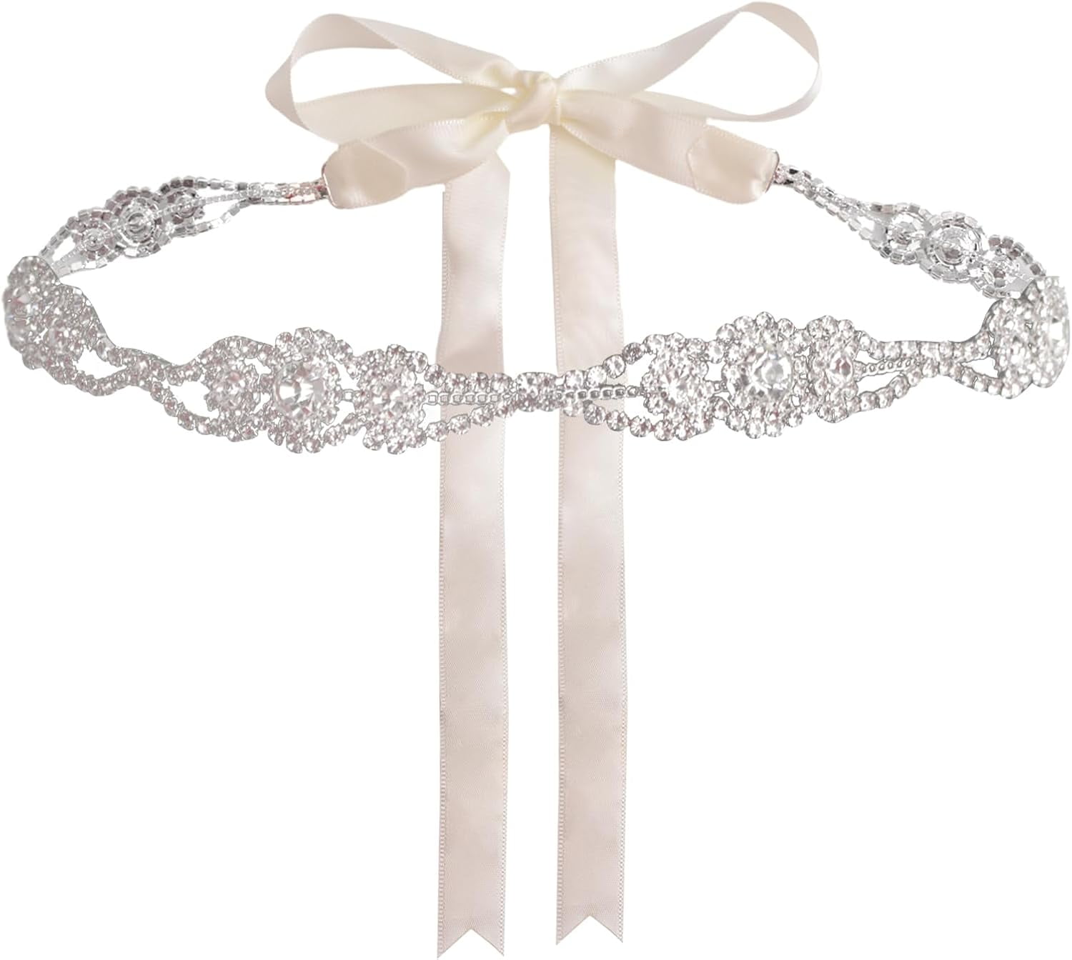 Wedding Bridal Ribbon Belts, White Ribbon Sparkle Belt Distinctive ...