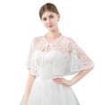 thumbnail image 1 of Wedding Bridal Shawl Wrap Capelet Floral Lace Jacket Bolero Tulle Cape Shrug, 1 of 19