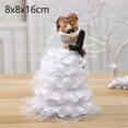 thumbnail image 1 of Wedding Bride and Groom Figurines Cake Toppers Resin Doll Ornaments Valentine's Day Engagement Anniversary Wedding Decoration (Style1), 1 of 7