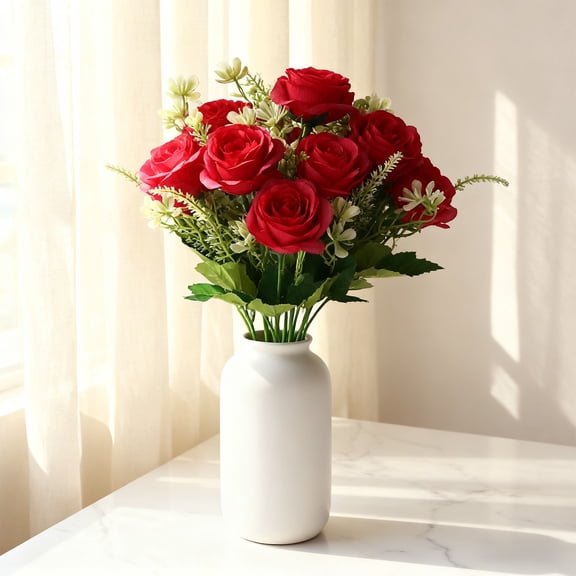 Wedding Bridesmaid Bouquets Set of 6 for Ceremony Marriage Proposal Party Anniversary Decoration, Artificial Silk Flowers Arrangements - Champagne