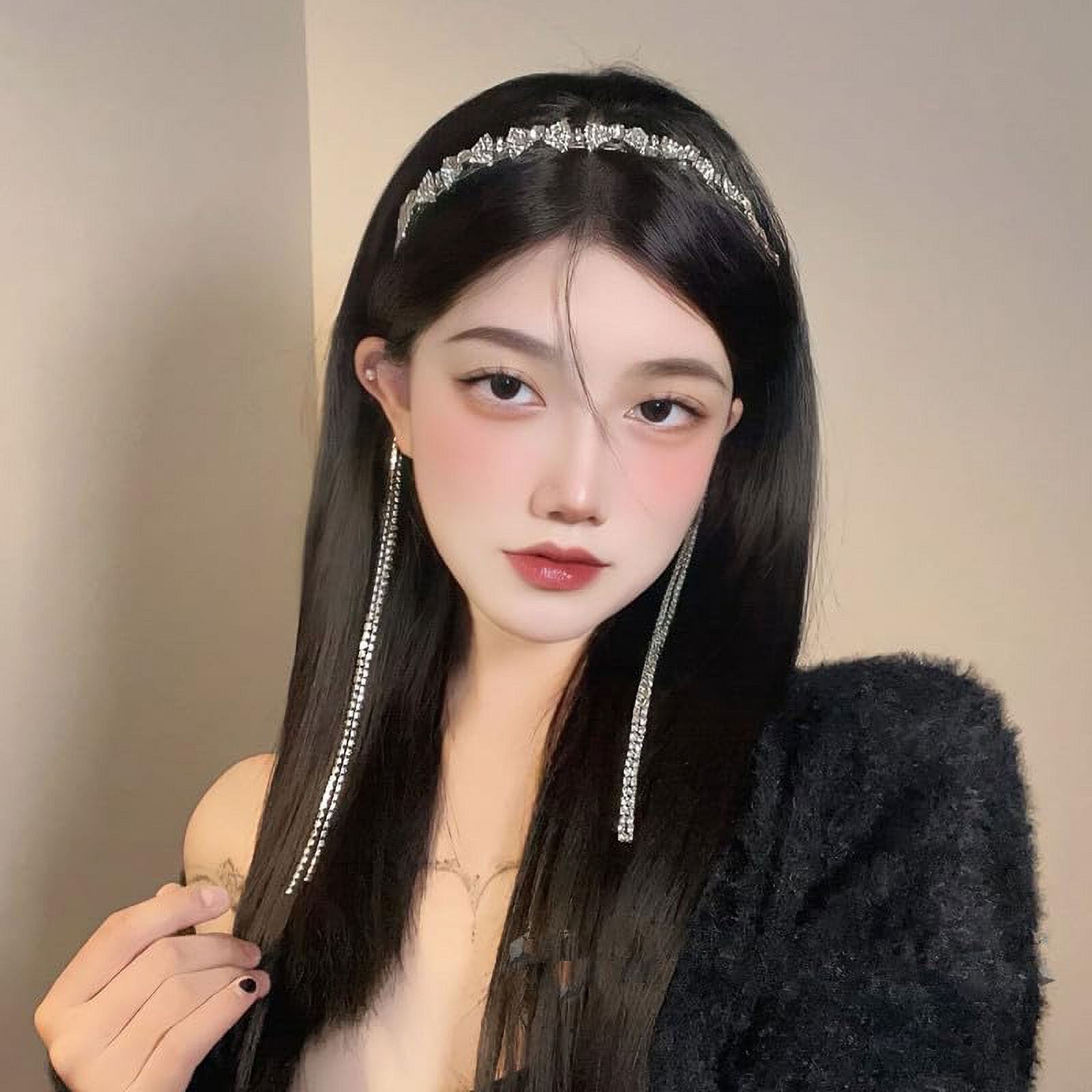 Wedding Butterfly Headband Head Chain Silver Tassel Hair Hoop Band Hair