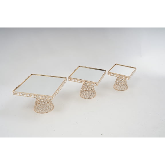 Wedding Cake 3-Piece Cake Stands, Cake Display Stands for wedding Party Gold.