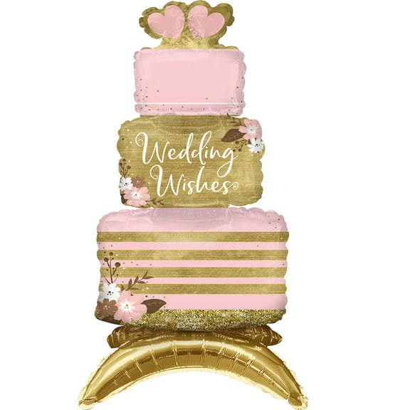 Wedding Cake Centerpiece Air Filled Balloon 25" tall