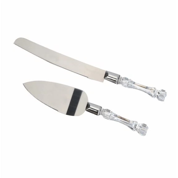 Wedding Cake Knife And Server Set With Acrylic Handle