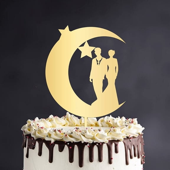 Wedding Cake Topper Custom Mr And Mrs Bride And Groom Acrylic Reusable Desserts Cake Insert for Wedding Engagement Anniversary Cake Decorations Party Supplies