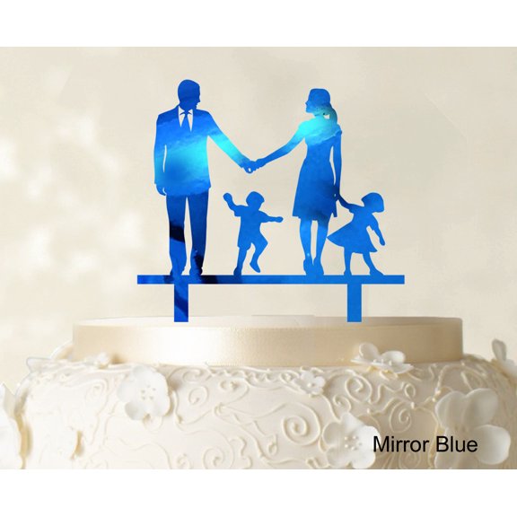 "Wedding Cake Topper Family Silhouette Bride And Groom With Child Cake Toppers Color Option Available 6""-7"" Inches Wide"
