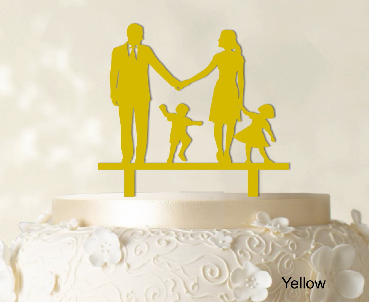 Wedding Cake Topper Family Silhouette Bride And Groom With Child Cake ...