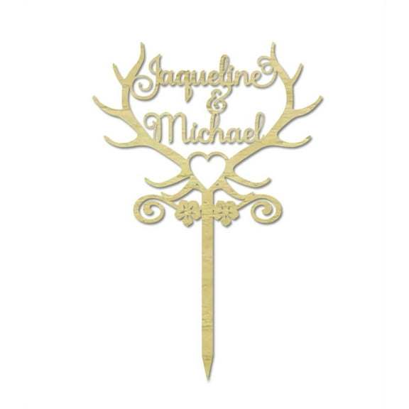 Wedding Cake Topper Personalized Last Name Cake Topper Custom Date Cake Topper Rustic Wedding Cake Topper 5"-6" Inches Wide