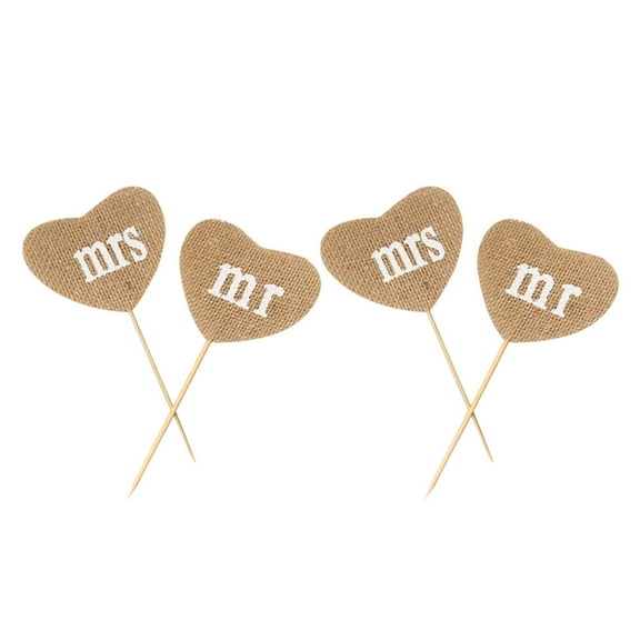Wedding Cake Topper Picks Cupcake Party Favors Bridal Supplies Vintage Letter Engagement Pick Toppers Decoration Heart