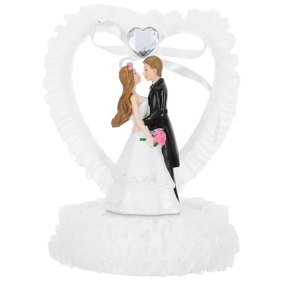 Raindrops Romantic Bride and Groom Figurine Resin Wedding Cake Topper Ornament