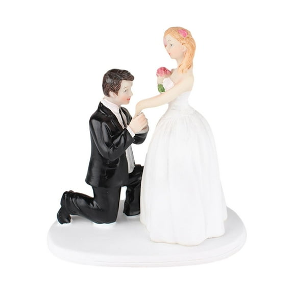 Wedding Cake Toppers Bride and Groom Figurines Ornament Simulated Miniature Model Wedding Cake Dolls for Wedding, Engagement