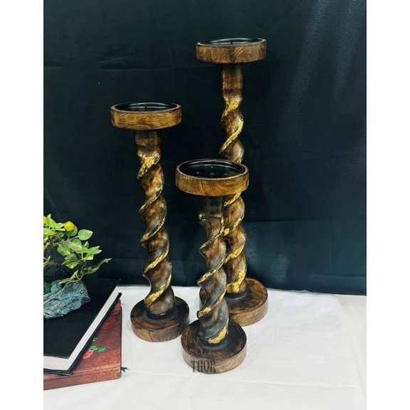 Wedding Candle Holder Centerpiece, Set of 3 Rustic Wedding Table Decoration, Farmhouse Decor, Wooden Candle Holder, Country Barn Wedding Gift